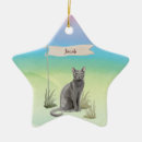 Search for russian blue cat christmas tree decorations Grey