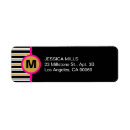 Search for black and white stripe return address labels Unique