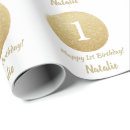 Search for 1st birthday girl wrapping paper 1 one year old