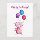 Search for pink pig birthday cards Colourful