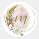 Search for gold foil monogram stickers Watercolor