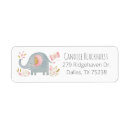 Search for pink elephant return address labels Watercolor
