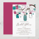 Search for mason jar bridal shower invitations Teal