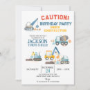 Search for construction vehicle birthday invitations Close the road