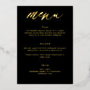 Search for black and gold menus Rehearsal dinner