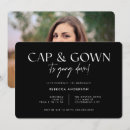 Search for black cap and gown graduation invitations High school