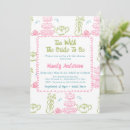 Search for pink and green bridal shower invitations Hand drawn