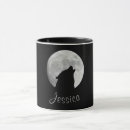Search for wolf silhouette mugs Moon