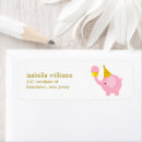 Search for pink elephant return address labels Birthday