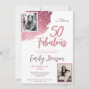 Search for pink 50th birthday invitations Milestone