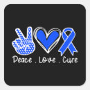 Search for peace love cure stickers Blue