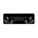 Search for gold flourish return address labels Black