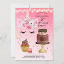 Search for unicorn 5th birthday invitations Watercolor