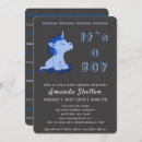 Search for unicorn baby boy shower invitations Blue