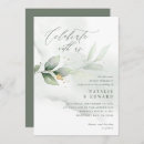 Search for olive green and gold wedding invitations Eucalyptus