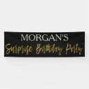 Search for surprise birthday party banners Gold