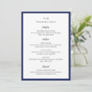 Search for navy blue wedding menus Classic