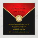 Search for red gold 75th birthday invitations Black