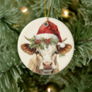 Search for cow christmas tree decorations Watercolor