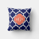 Search for coral and navy cushions Blue