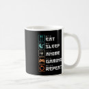 Search for eat sleep game repeat mugs Otaku