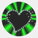 Search for black hearts on green stickers Elegant