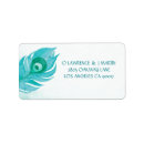Search for peacock wedding return address labels Feather
