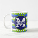 Search for blue and lime green mugs For him