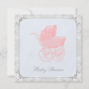 Search for vintage pram baby shower invitations Carriage