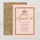Search for crown sweet 16 invitations Blush
