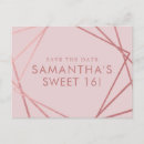 Search for sweet 16 save the dates Rose gold