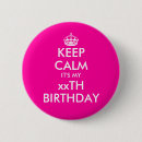 Search for funny birthday badges Pink