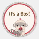 Search for sock monkey party stickers Brown