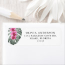 Search for exotic flower return address labels Tropical