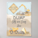 Search for caution signs Dump truck