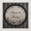 Search for goth sweet 16 invitations Black