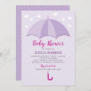 Search for purple umbrella baby shower invitations Hearts