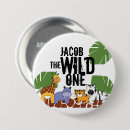Search for zebra birthday badges Wild one