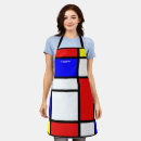 Search for geometric design aprons Red