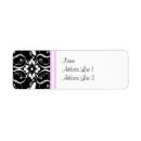 Search for art deco damask return address labels Black