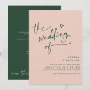 Search for gold and emerald green wedding invitations Minimalist