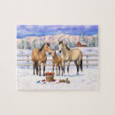 Search for horses and snow puzzles Winter