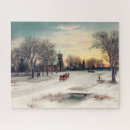 Search for vintage christmas puzzles Snowy landscape