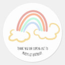 Search for rainbow thanks stickers First birthday