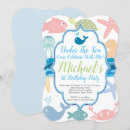 Search for under the sea 1st birthday invitations Starfish