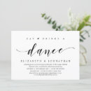 Search for drinks and dancing wedding invitations Black and white