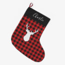 Search for red and black plaid christmas stockings Script