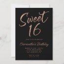 Search for black and gold sweet 16 invitations Rose gold glitter