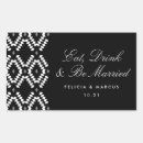 Search for eat drink be married wedding stickers Black and white