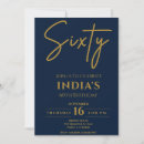 Search for blue and gold 60th birthday invitations Chic